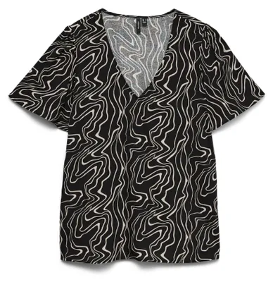 Productafbeelding van VERO MODA Vmeasy Joy, blouse met V-hals, korte mouwen, model WVN