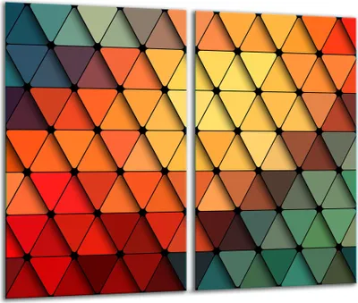 Produktbild von Herdabdeckplatten 2 teilig 30x52 Glaskeramikfeld Abdeckung Glas Bunt