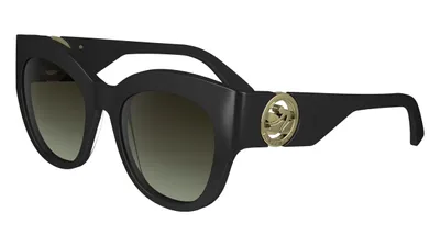 Zdjęcie produktu dla Okulary przeciwsłoneczne LONGCHAMP LO740S 001, czarne, damskie, rozmiar 52/20/140