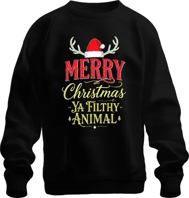 Immagine prodotto di Merry Christmas Ya Filthy Animal Christmas Kevin Home Alone Unisex Felpa Pullover, Nero, M