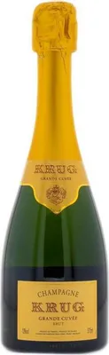 A bottle of Krug Grande Cuvée champagne.
