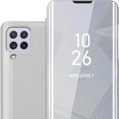 Obrázek produktu pro Cadorabo Pouzdro na mobilní telefon pro Samsung Galaxy A22 4G / M22 / M32 4G ve stříbrném krytu Zadní kryt Ochranné pouzdro typu kniha Pouzdro typu kniha