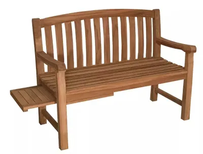 Produktbild von Gartenbank Lancaster Teak mit Seitentisch