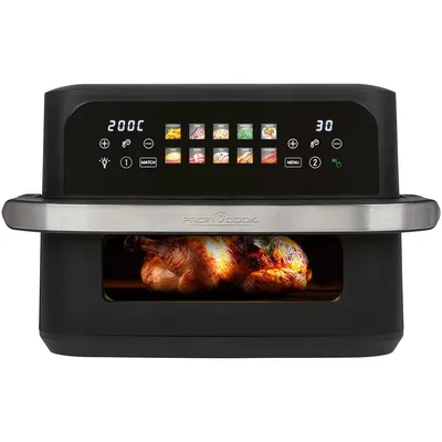 ProfiCook® XXL Heißluftfritteuse | 10L | Öl und Fettfrei | Touch-Display | 2400W Airfryer | 2 Kammern | 10 Programme | 80 - 200°C | PC FR 1313 H