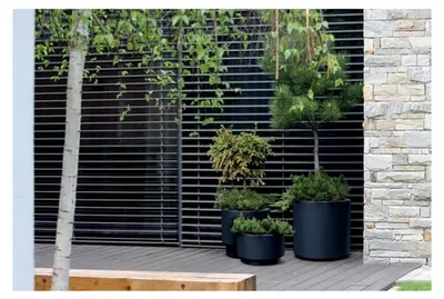 Produktbild von Runder Blumenkübel mit herausnehmbarem Einsatz Frostbeständig Modern Matt (Anthrazit, XXL)