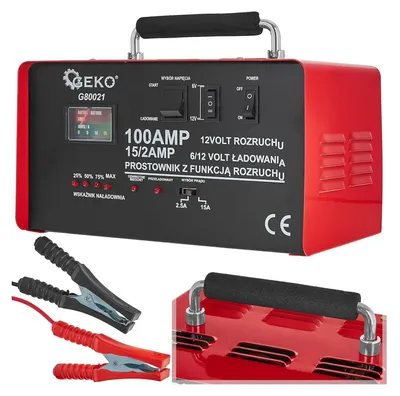 Immagine prodotto di Caricabatterie auto con avviamento 100A, 6/12V, avviatore per batterie 20-120 Ah Geko