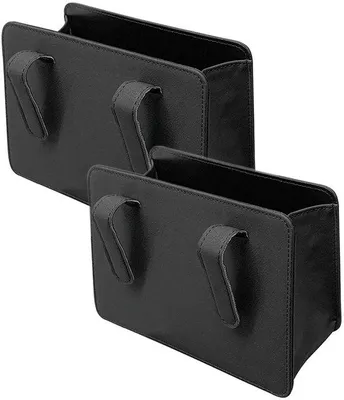 Productafbeelding van Auto-organisatiedozen, 2 stuks, multifunctioneel, zwart, leer, 20,5 x 14,5 x 4 cm