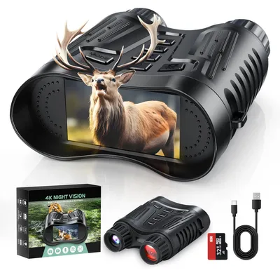 Zdjęcie produktu dla Lornetka noktowizorna - Z095 - Cyfrowa lornetka - 8-krotny zoom - Zasięg noktowizji: 300 m - Nagrywanie w rozdzielczości 1080P/4K - Podczerwień (IR) - Wodoodporność IPX5 - Czarna
