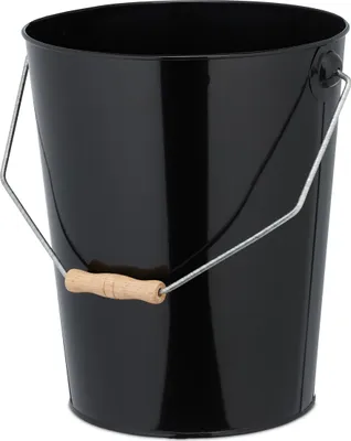 Immagine prodotto di Secchio per carbone Relaxdays, capacità 14 litri, carbone, pellet, bricchetti, accessori per caminetti, secchio per cenere con manico, nero/naturale