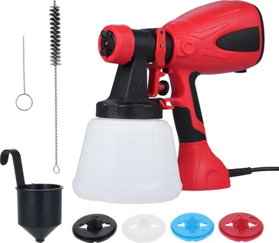 Produktbild von 600W 1200ml Akku Farbsprühsystem, Elektro Farbsprühgerät Sprühfarbpistole, 3 Sprühmuster, 1,5/1,8/2,2/2,6mm Düsen, mit 2 Akkus