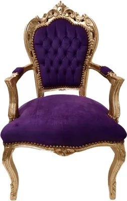 Produktbild von Casa Padrino Barock Esszimmer Stuhl Lila / Gold - Antik Stil Möbel
