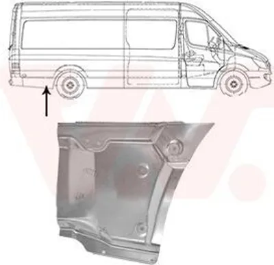 Produktbild von VAN WEZEL Seitenwand Reparaturblech passend für MERCEDES-BENZ SPRINTER 3,5-t Kasten (906) SPRINTER 3-t Kasten (906) SPRINTER 3,5-t Bus (906) für VW