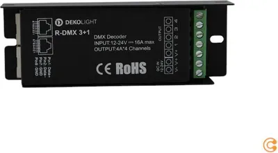 Image de KapegoLED 843273 Contrôleur Dimmer R-DMX 3+1 , Noir