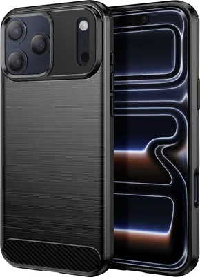Produktbild von Avizar, Carbon-Look Hülle iPhone 17 Pro gebürstete Struktur Silikon, Schwarz