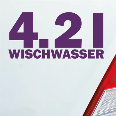 Produktbild von Auto Aufkleber 4,2 l Wischwasser Liter Tuning 15x7 cm Lila Sticker Heckscheibenaufkleber
