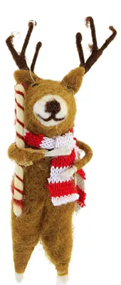 Rentier-Ornament aus Filz und Draht, 6 cm