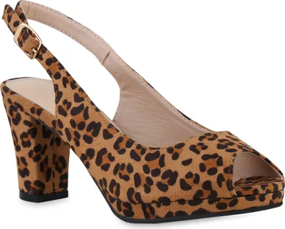 Produktbild von VAN HILL Damen Klassische Sandaletten Freizeit Schuhe 841589, Farbe: Leopard, Größe: 37