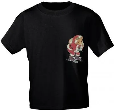 Produktbild von T-Shirt mit Print - Bär - Weihnachten - 12484 - versch. Farben zur Wahl - Gr. S-2XL Color - schwarz Größe - XXL