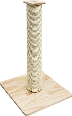 Imagen del producto de Poste rascador de sisal de 62 cm para gatos, con base de bambú. Árbol rascador pequeño y estable