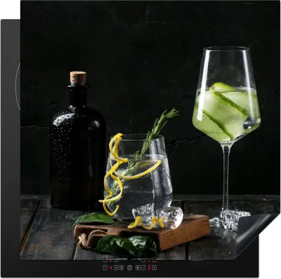 Produktbild von KitchenYeah© Herdabdeckplatte Getränk - Weinglas - Obst , 78x78cm, Küche Deko, Glaskeramikkochfeld Herdabdeckung, Abdeckplatte fùr Kochfeld