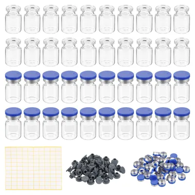 5 ml Glasfläschchen, 100 Stück, Borosilikat, mit Stopfen & Etiketten