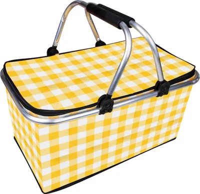 Obrázek produktu pro Piknikový koš, Izolovaný, Přenosný, 30L, Žlutá barva, Pro rodinu, Na výlet, Na grilování, Venku