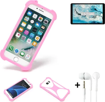Produktbild von K-S-Trade Bumper + Kopfhörer kompatibel mit Huawei Enjoy 20 5G Handy Hülle Schutzhülle Silikon Schutz Hülle Cover Case Silikoncase Silikonbumper