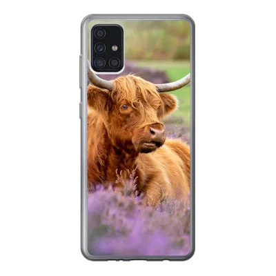 Produktbild von MuchoWow® Handyhülle Schutzhülle Hülle für Samsung Galaxy A52 5G Schottischer Highlander - Braun - Büsche Silikon Softcase Handy Hülle - Umschlag