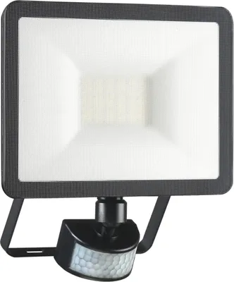 LED Außenleuchte mit Bewegungsmelder, 20W, 1600LM, IP54, Schwarz