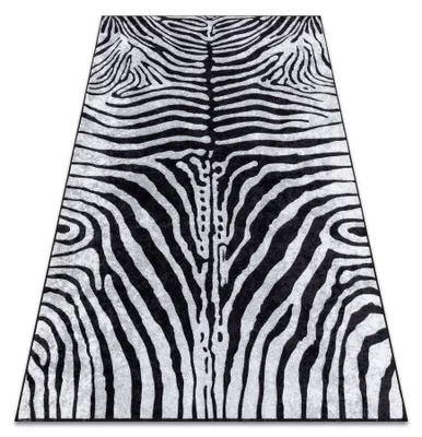 Image de Tapis lavable MIRO 51331.803 Zèbre antidérapant - noir / blanc noir 160x220 cm