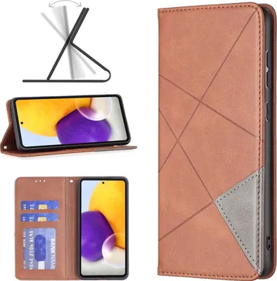 Produktbild von Mobigear Rhombus Slim  Samsung Galaxy A73 Hülle Klapphülle - Braun