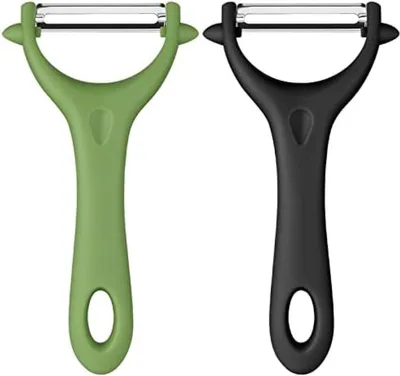 Produktbild von PolkaHome® Universelle Gemüseschäler Set – 2-teilig Edelstahl Küchenhelfer mit ergonomischem Griff
