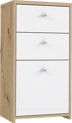 Produktbild von Furniture24 Kommode Best Chest SQNK211 1 Türiger 2 Schubladen Artisan Eiche Weiß
