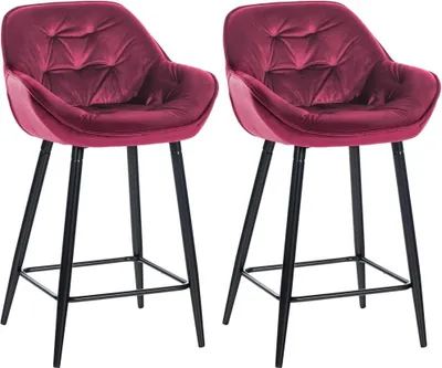 Immagine prodotto di Set di 2 sgabelli da bar in velluto - Seduta aggiornata - Design e comfort moderni