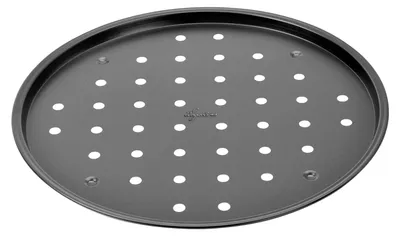 Zdjęcie produktu dla Blacha do pizzy okrągła - Stal nierdzewna z powłoką nieprzywierającą - 32 cm - Czarny