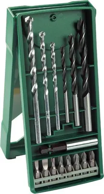 Produktbild von Mini-X-Line Mixed-Set, 15-teilig, 3 Stein-, 3 Holzbohrer, 8 Schrauberbits