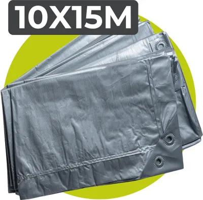 Zdjęcie produktu dla Xstrong Allround 120 - plandeka - 10x15 - szara - wodoodporna i odporna na promieniowanie UV - duża plandeka