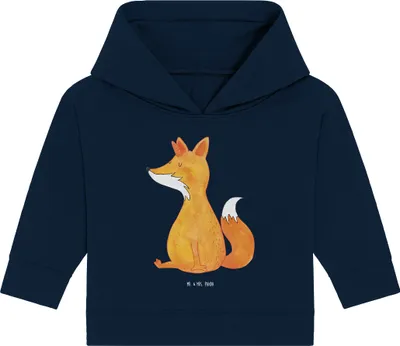 Produktbild von Mr. & Mrs. Panda Organic Baby Hoodie Einhorn Fuchs 12. - 18. Monat - French Navy - Geschenk, Kapuzenshirt, Unicorns, Kapuzensweatshirt, Füchse, Fuchshörnchen, Einhörner