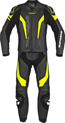 Zdjęcie produktu dla 2-częściowy skórzany kombinezon motocyklowy Spidi Laser Touring, czarny/żółty, 50