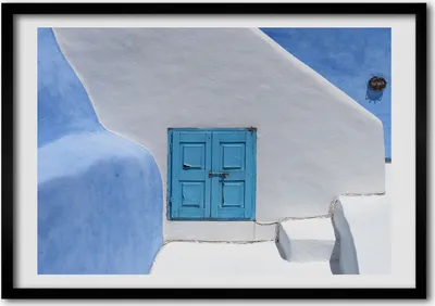 Produktbild von Bild - Bilder - Bilderrahmen - 70 cm x 50 cm - MDF-Rahmen, Wandkunst Santorini, Griechenland