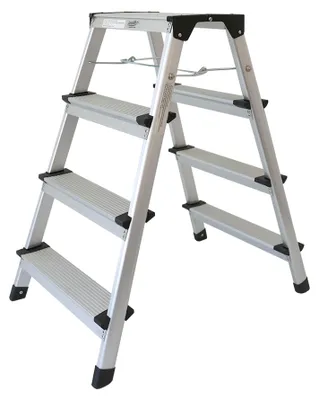 Produktbild von Klappbare Leiter 4 Stufen, Trittleiter aus Aluminium, Treppenleiter bis 150kg belastbar