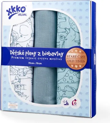 Zdjęcie produktu dla xkko pieluszki bawełniane old times organic zestaw 3 sztuk Mountain Spring