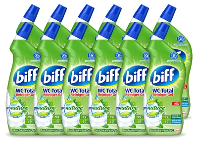 Produktbild von 12 x Biff WC Total Gel ProNature - Minze & Eukalyptus - 750 ml - Vorteilspackung - 12 Stücke