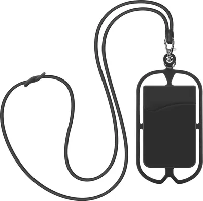 Produktbild von Avizar, Universelle Smartphone-Schutzhülle mit Kette und Kartenfach NeckPouch, Schwarz