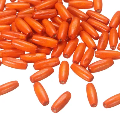 Ovale Holzkugeln 100 Stk., 8x22 mm, Makramee, orange