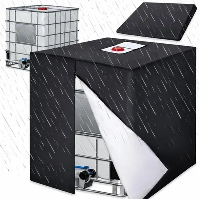 Produktbild von Abdeckplane für IBC Wassertank 1000L – UV-Schutz & Wasserdicht – Schwarz – Oxford-Gewebe – Schutzhülle gegen Algenbildung