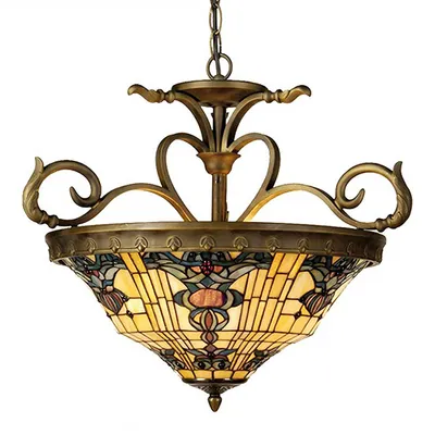 Produktbild von LumiLamp Tiffany Hängelampe bunt 56x170 cm