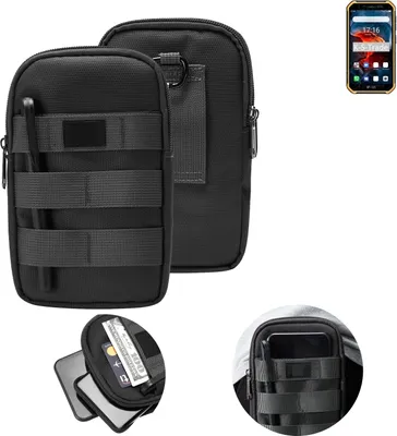 Produktbild von K-S-Trade Holster Gürtel Tasche kompatibel mit Ulefone Armor X7 Pro Handy Tasche Schutz Hülle dunkel-grau viele Fächer, 1x