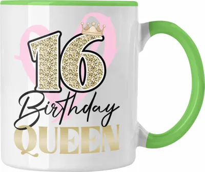 Produktbild von Trendation - 16. Geburtstag Tasse Geschenk Mädchen Geschenkidee Lustig Spruch 16 Geschenke Geschenkideen zum 16 Bday 16er Tochter Kaffeetassen (Grün)