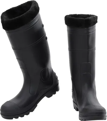 Produktbild von vidaXL Gummistiefel mit Herausnehmbarem Innenfutter Schwarz Gr. 43 PVC